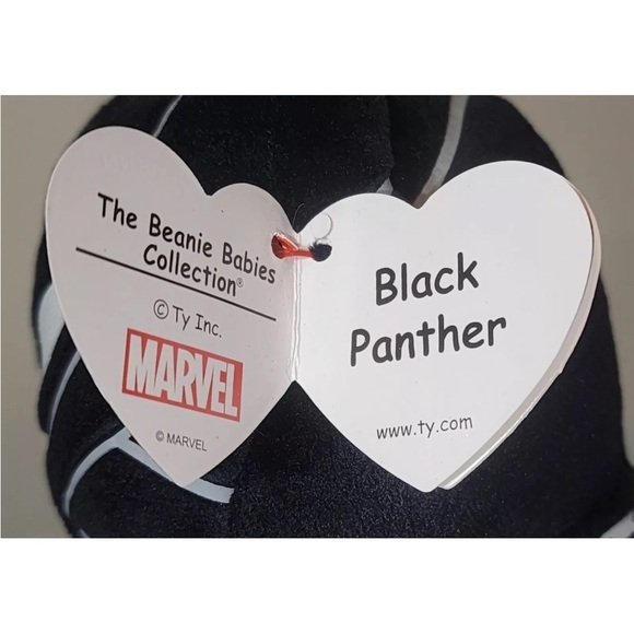 Ty Beanie Babies Black Panther Soft Body- 6" New with Tags - Picture 4 of 5